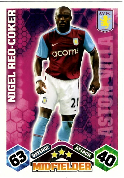 Nigel Reo-Coker card #28 - Topps Match Attax English Premier League 2009/10