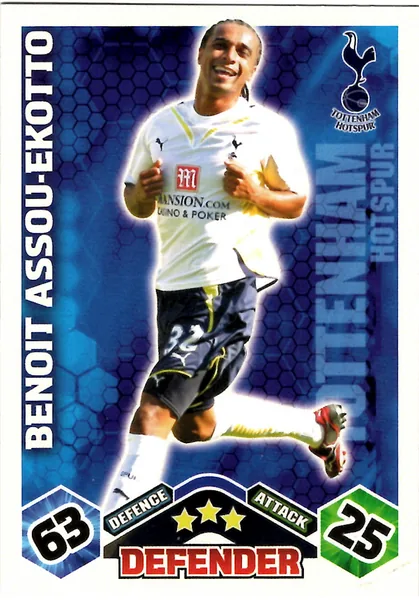 Benoit Assou-Ekotto card #290 - Topps Match Attax English Premier League 2009/10