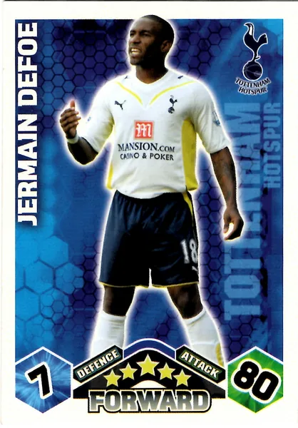 Jermain Defoe card #301 - Topps Match Attax English Premier League 2009/10