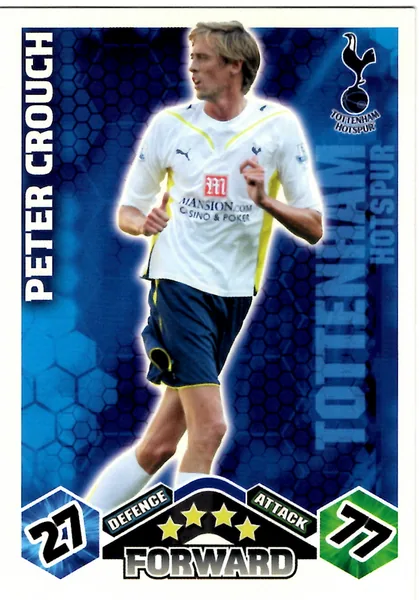Peter Crouch card #303 - Topps Match Attax English Premier League 2009/10