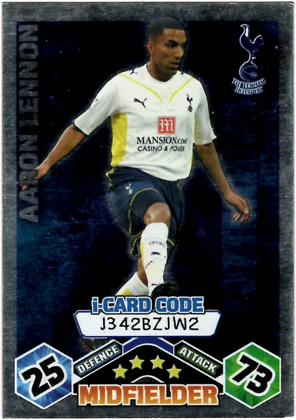 Aaron Lennon card #305 - Topps Match Attax English Premier League 2009/10
