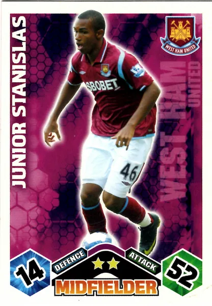 Junior Stanislas card #317 - Topps Match Attax English Premier League 2009/10
