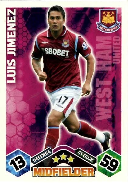 Luis Jimenez card #318 - Topps Match Attax English Premier League 2009/10