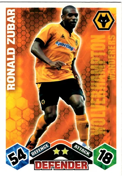 Ronald Zubar card #347 - Topps Match Attax English Premier League 2009/10