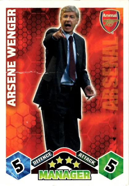 Arsene Wenger card #425 - Topps Match Attax English Premier League 2009/10