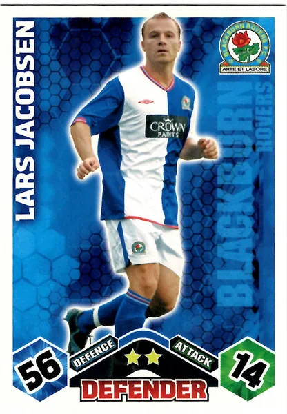 Lars Jacobsen card #56 - Topps Match Attax English Premier League 2009/10