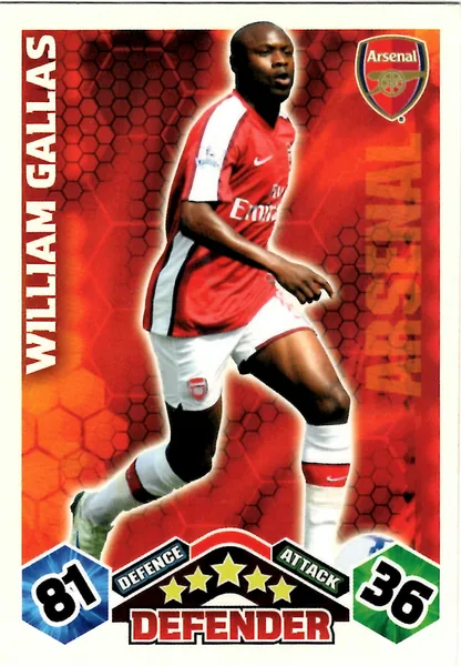 William Gallas card #6 - Topps Match Attax English Premier League 2009/10