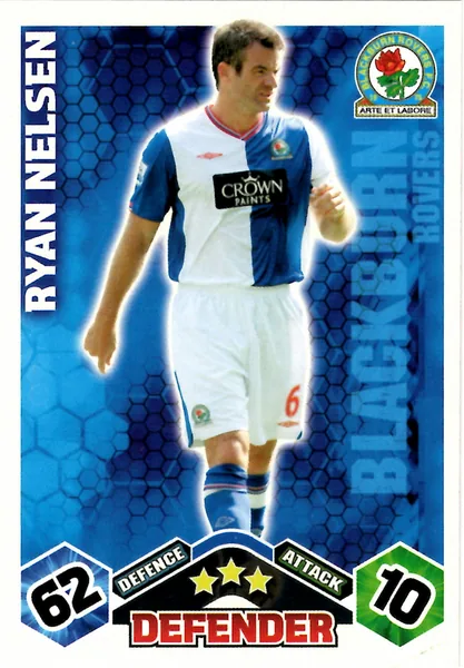 Ryan Nelsen card #60 - Topps Match Attax English Premier League 2009/10