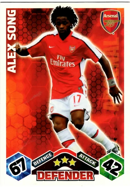 Alex Song card #7 - Topps Match Attax English Premier League 2009/10