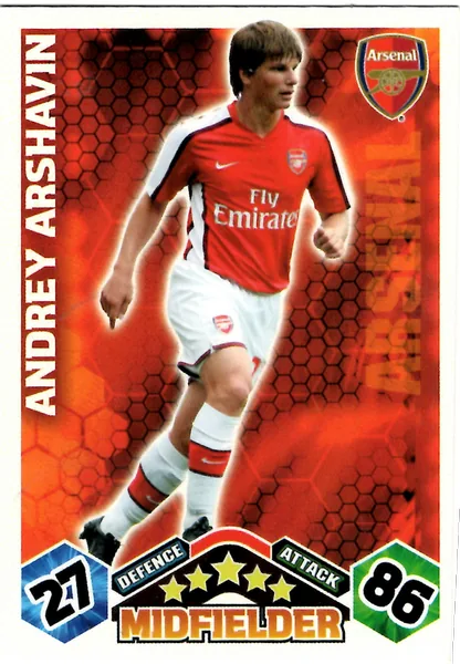 Andrey Arshavin card #9 - Topps Match Attax English Premier League 2009/10