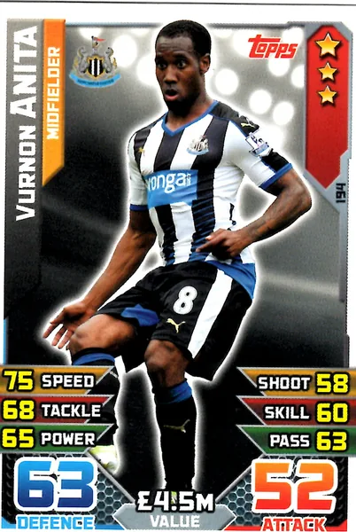 Vurnon Anita card #194 - Topps Match Attax English Premier League 2015/16