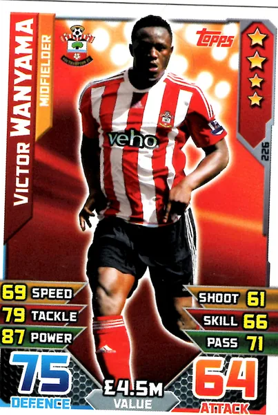 Victor Wanyama card #226 - Topps Match Attax English Premier League 2015/16