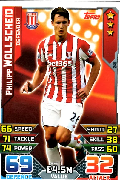 Philipp Wollscheid card #241 - Topps Match Attax English Premier League 2015/16