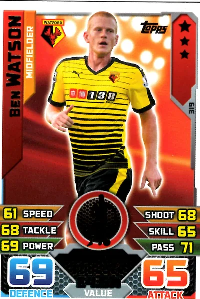 Ben Watson card #319 - Topps Match Attax English Premier League 2015/16