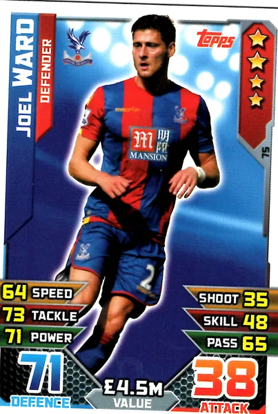 Joel Ward card #75 - Topps Match Attax English Premier League 2015/16