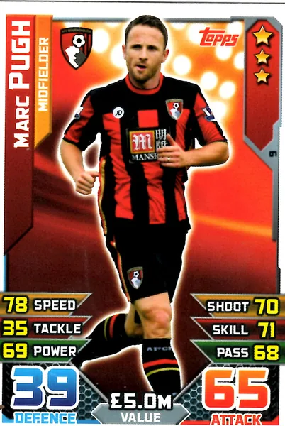 Marc Pugh card #9 - Topps Match Attax English Premier League 2015/16