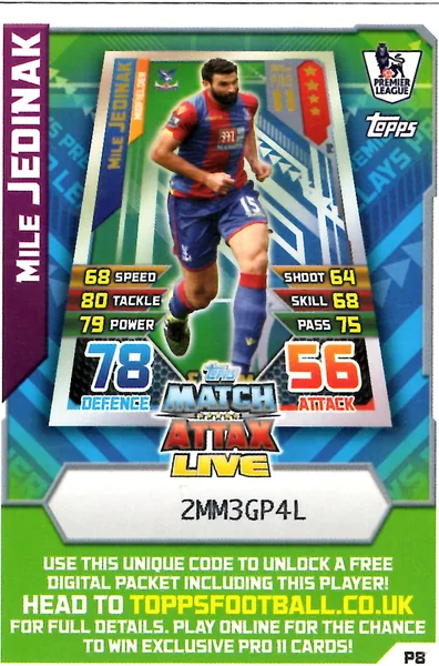 Mile Jedinak card #P8 - Topps Match Attax English Premier League 2015/16