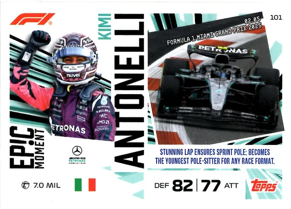 Kimi Antonelli card #101 - Topps Turbo Attax Formula 1 2026