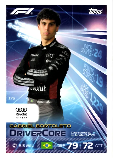 Gabriel Bortoleto card #176 - Topps Turbo Attax Formula 1 2026