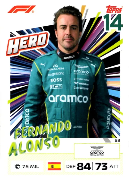 Fernando Alonso card #58 - Topps Turbo Attax Formula 1 2026