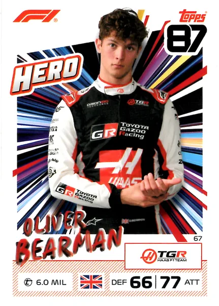 Oliver Bearman card #67 - Topps Turbo Attax Formula 1 2026